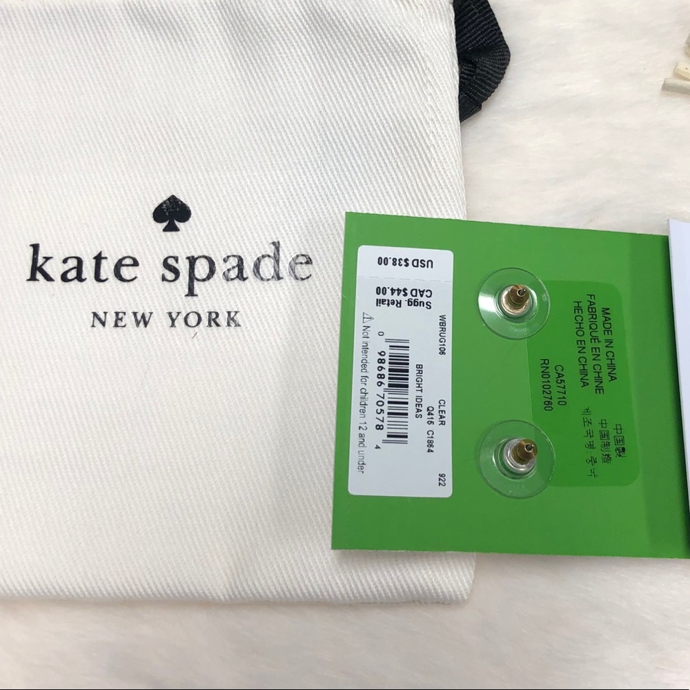 NWT KATE SPADE MISMATCHED FACETED STUD EARRINGS - Picture 6 of 8